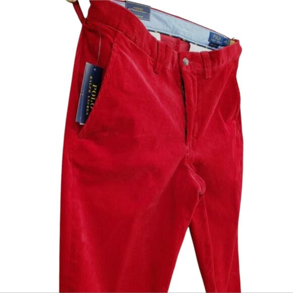 Polo Ralph Lauren Men's Stretch Straight Fit RED Corduroy Pants 38 x 32 NWT - Picture 5 of 15